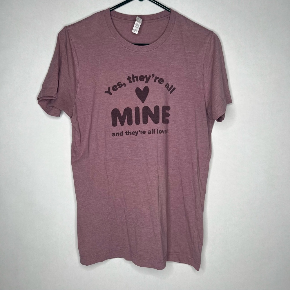 Bella Canvas Medium T-shirt Yes The’re All Mine Children Big Family M Mauve Pink